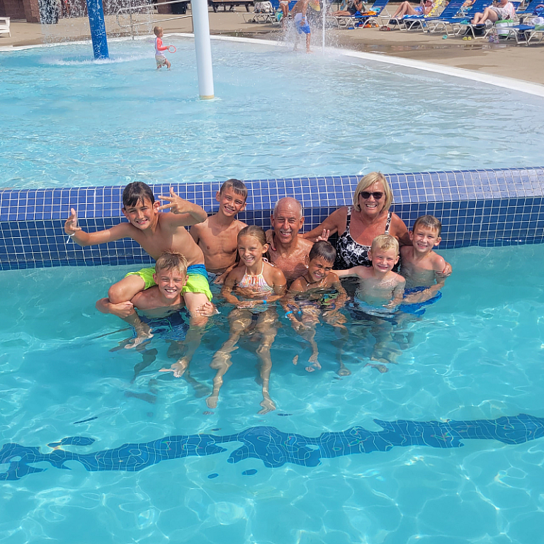 MVP Athletic Clubs Grandparents Day, grandparents and kids in the pool