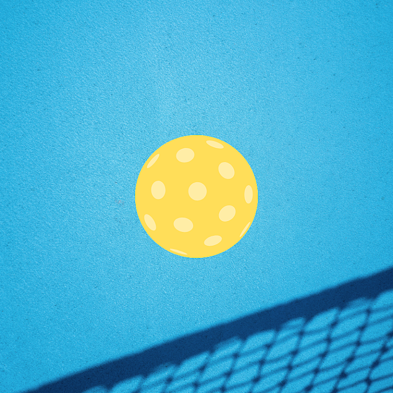 MVP Crahen, Pickleball, Pickleball on blue court with net shadow