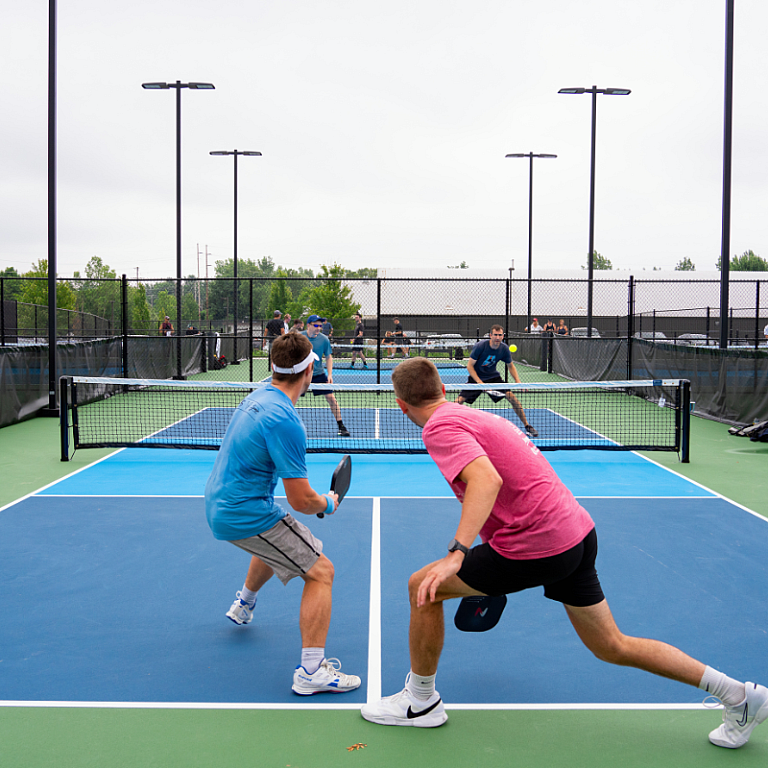 MVP Crahen, Pickleball Facility Event Outdoors, Two people playing pickleball outdoor