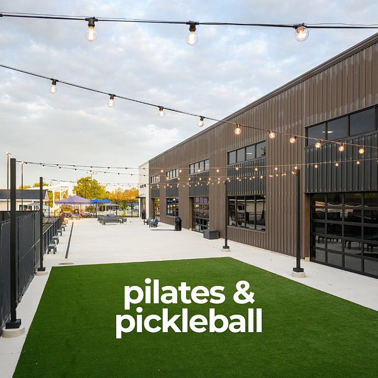 MVP Crahen Pilates and Pickleball, Outdoor turf area by building