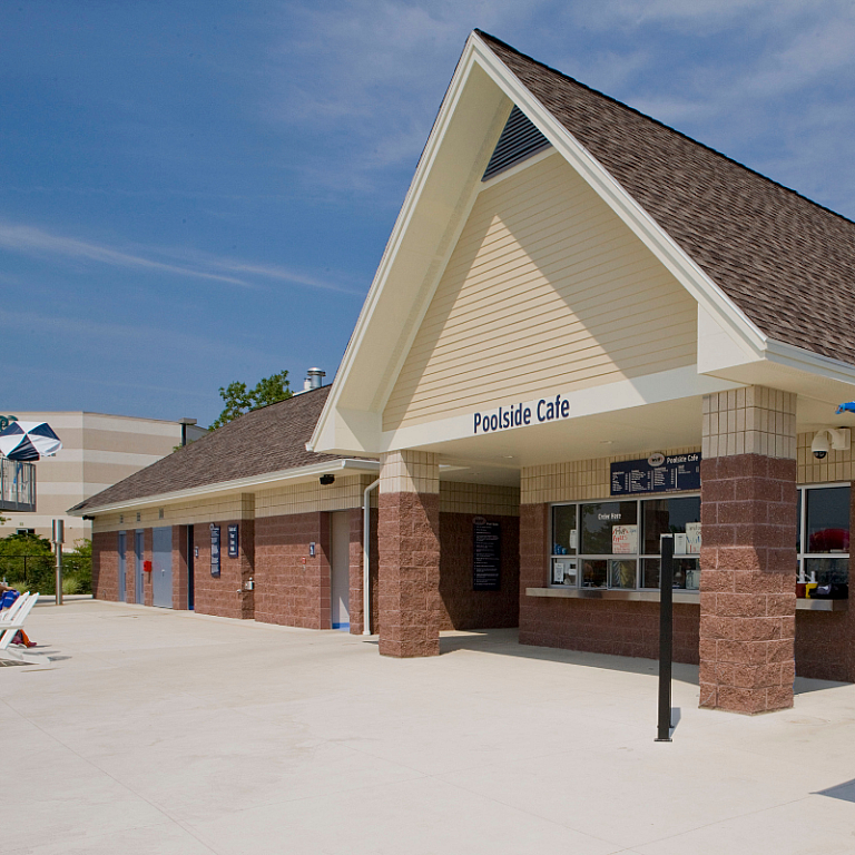 MVP Holland-Food Trucks at the Pool Event-Photo of the concession building by the pool
