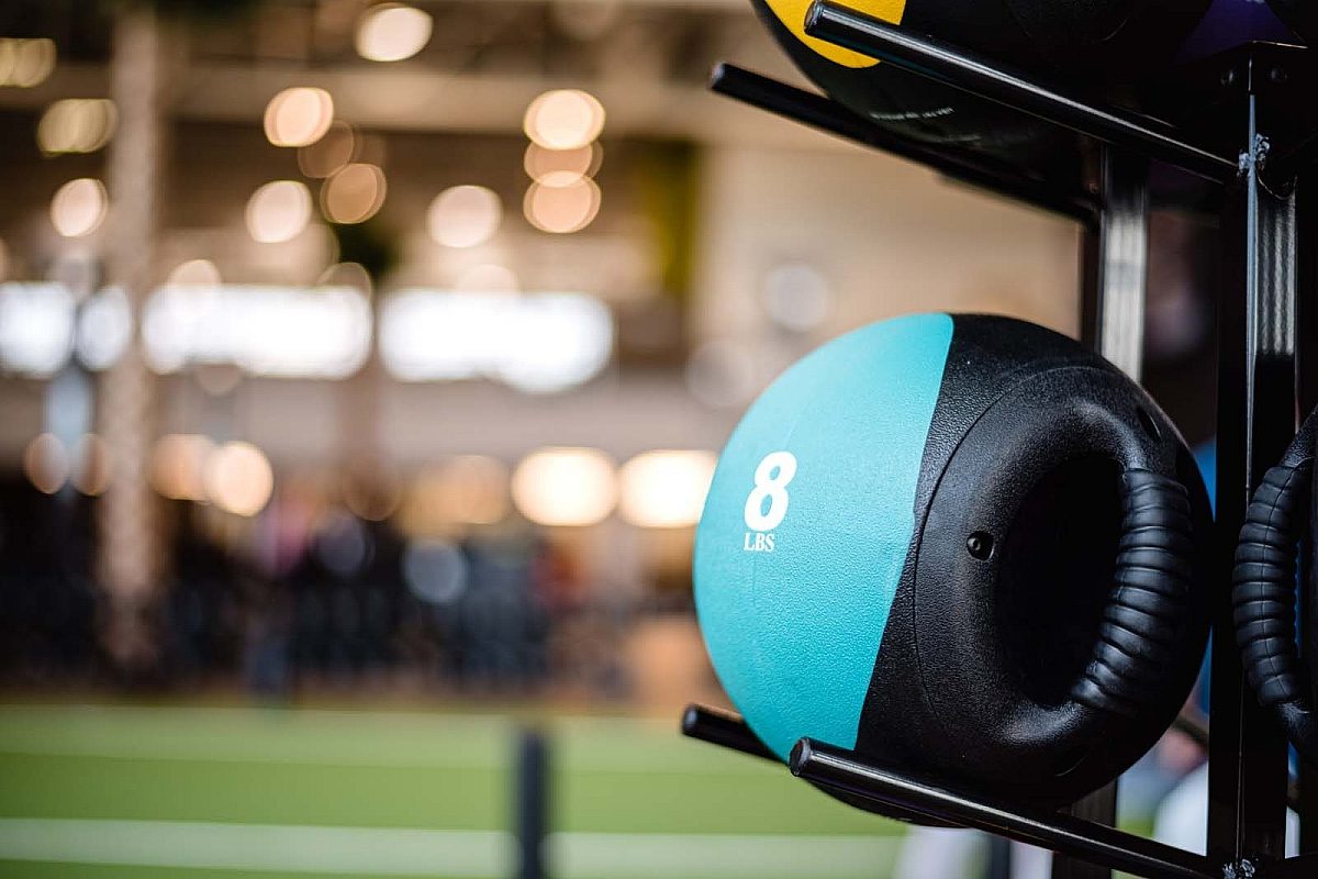 MVP Athletic Clubs, General Weights, Medicine Ball on rack