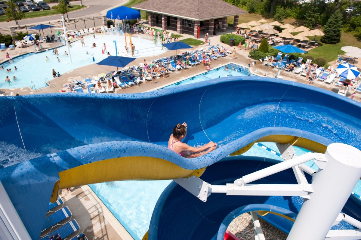 MVP Sportsplex, Outdoor Water Slide, Kid on Slide