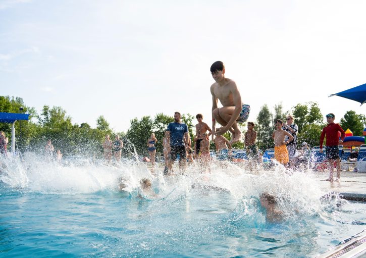 MVP Crahen, boy jumping in pool