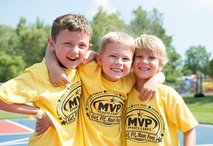 MVP Athletic Clubs, Kid's Camp, kids smiling in summer camp t-shirts